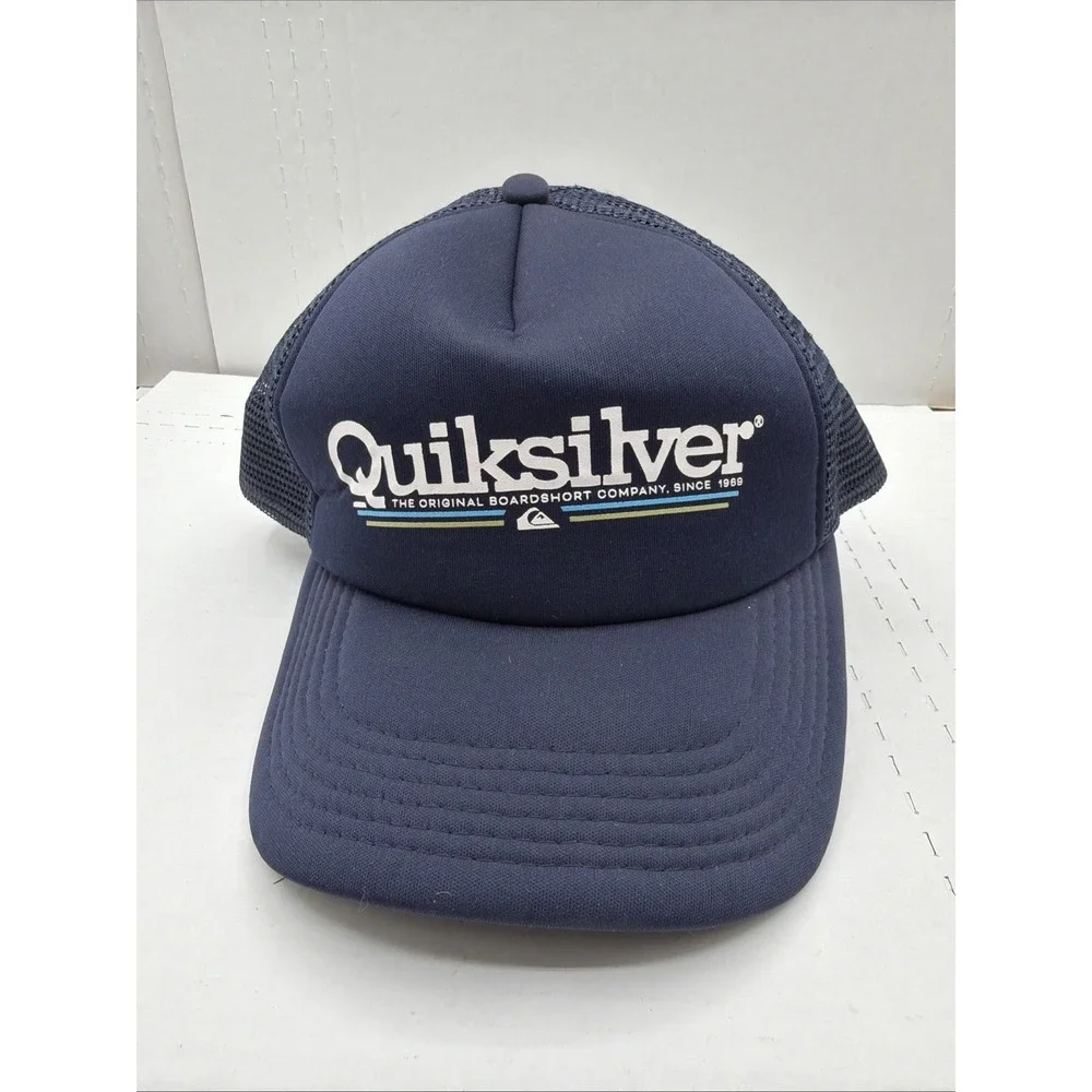 Quiksilver Trucker Cap Snapback Boys 50 cm Mesh Blue Hat Surfer Beach NWOT - Picture 1 of 12
